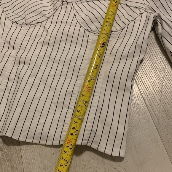 TIBI CECIL STRIPE PEPLUM CORSET TOP Blouse Linen Cotton Size‎ 2 - Picture 13 of 14